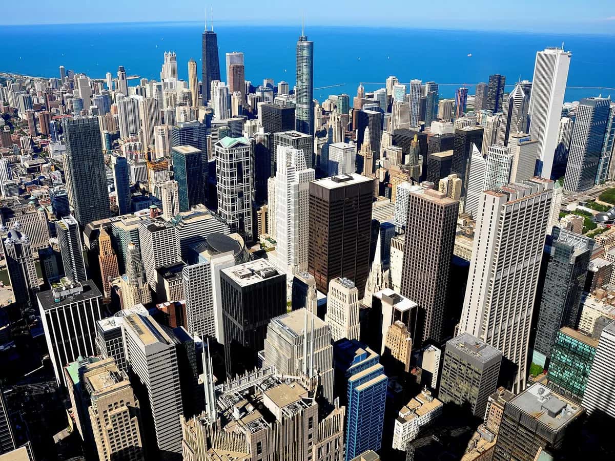 Chicago skyline from Lake Michigan