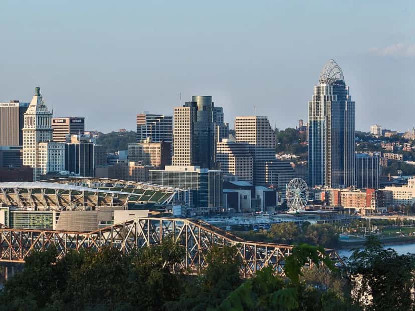 Cincinnati skyline across the Ohio River
