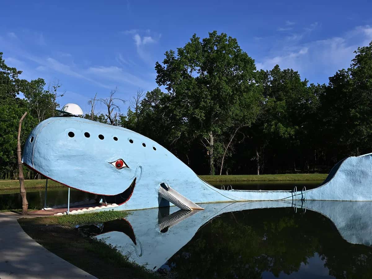 The Blue Whale roadside landmark on Route 66 in Catoosa