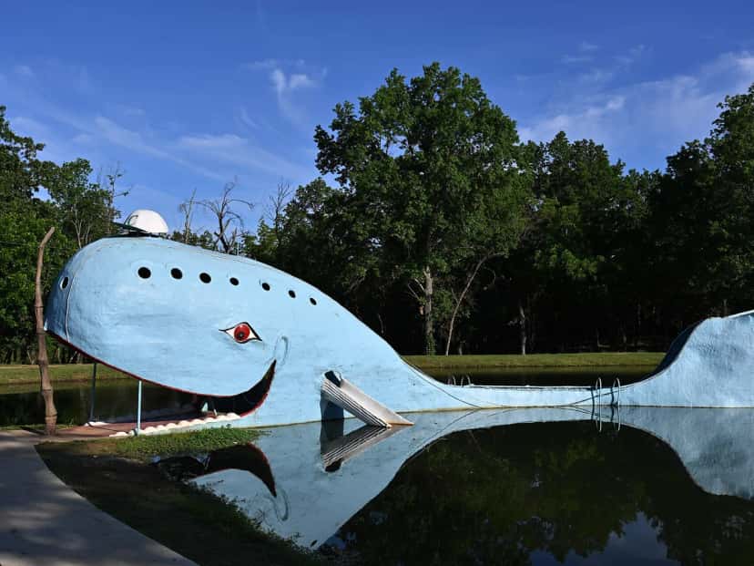 The Blue Whale roadside landmark on Route 66 in Catoosa