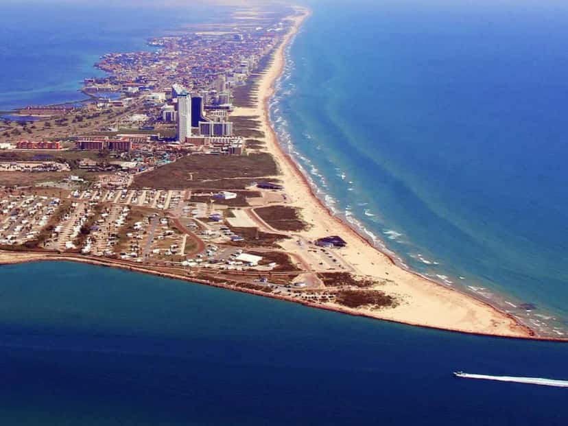 Sand dunes and Gulf surf at South Padre Island
