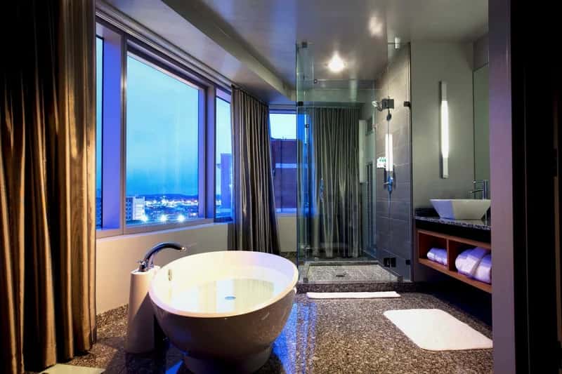 In-room hot tub at W Boston in Boston, MA
