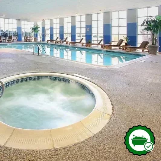 Shared indoor hot tub