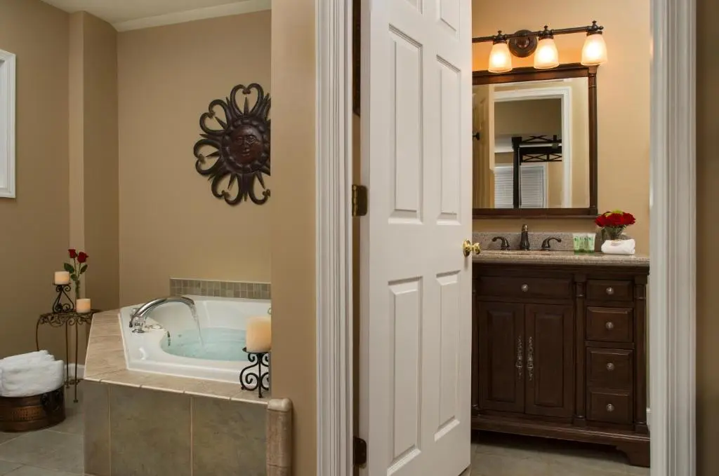 Private in-room jacuzzi tub in the King Suite at 1825 Inn Bed and Breakfast