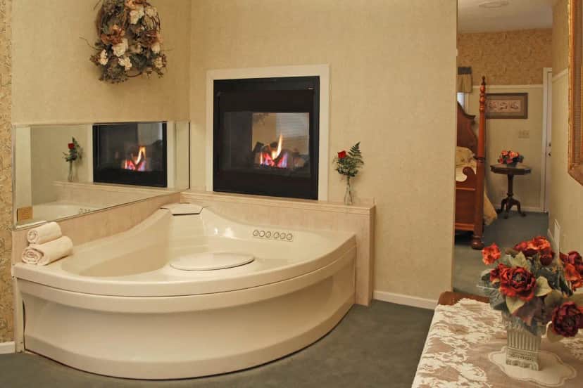 Private in-room jacuzzi tub at Afton House Inn