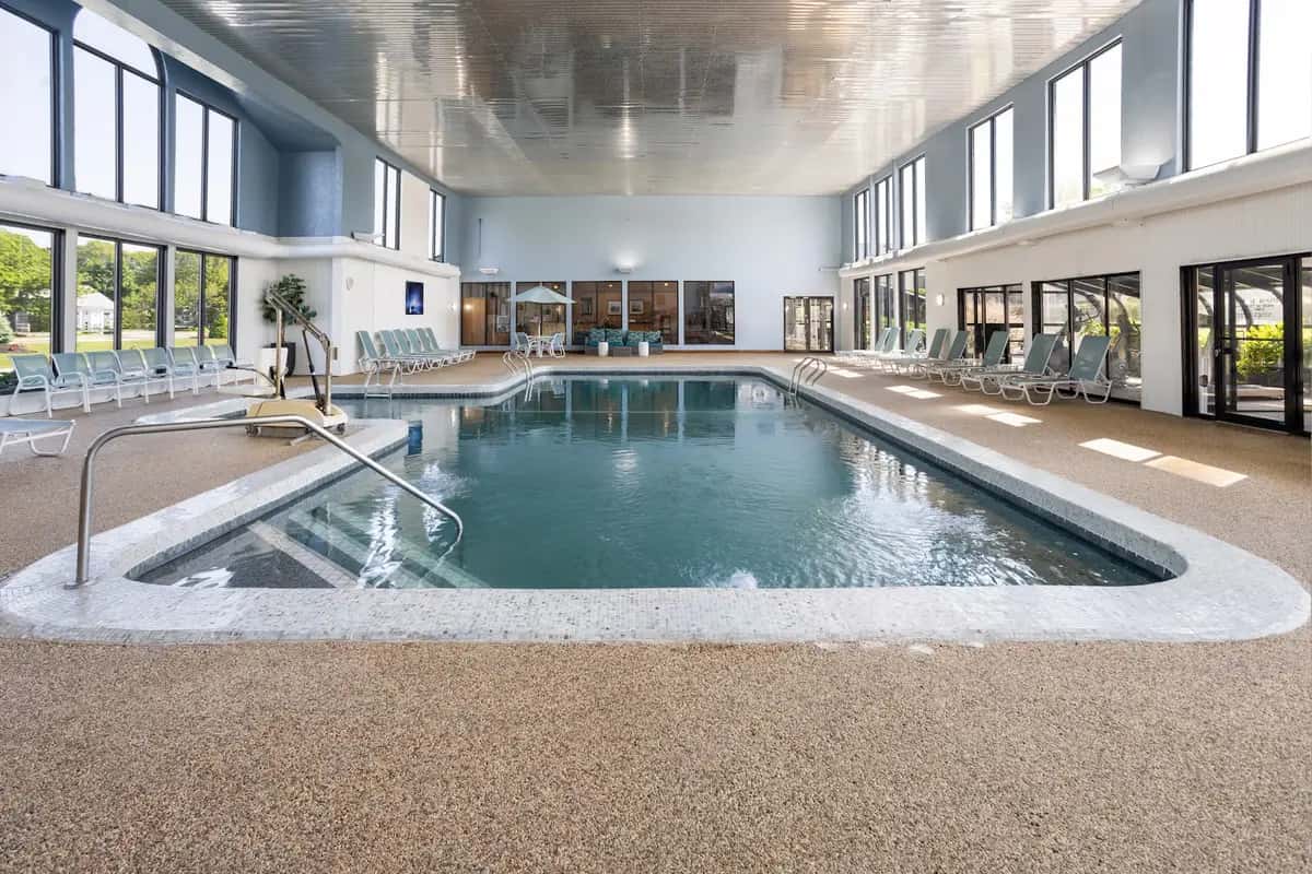 Shared indoor hot tub at All Seasons Resort, Trademark Collection By Wyndham in South Yarmouth, MA