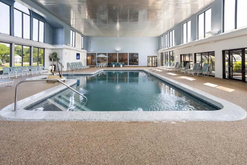 Shared indoor hot tub at All Seasons Resort, Trademark Collection By Wyndham in South Yarmouth, MA