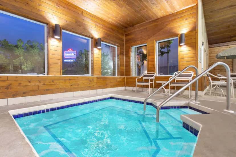 In-room hot tub at AmericInn by Wyndham Boscobel in Boscobel, WI
