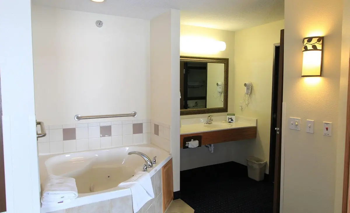 Private in-room jacuzzi tub at Americinn By Wyndham Cedar Rapids Airport