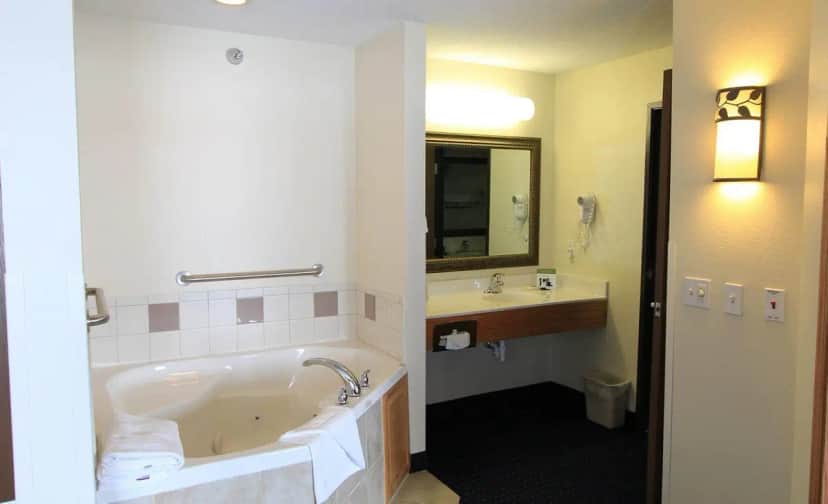 Private in-room jacuzzi tub at Americinn By Wyndham Cedar Rapids Airport