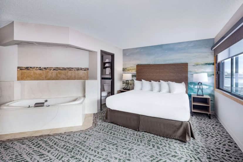 Private in-room jacuzzi at AmericInn By Wyndham Duluth South Black Woods Event Center