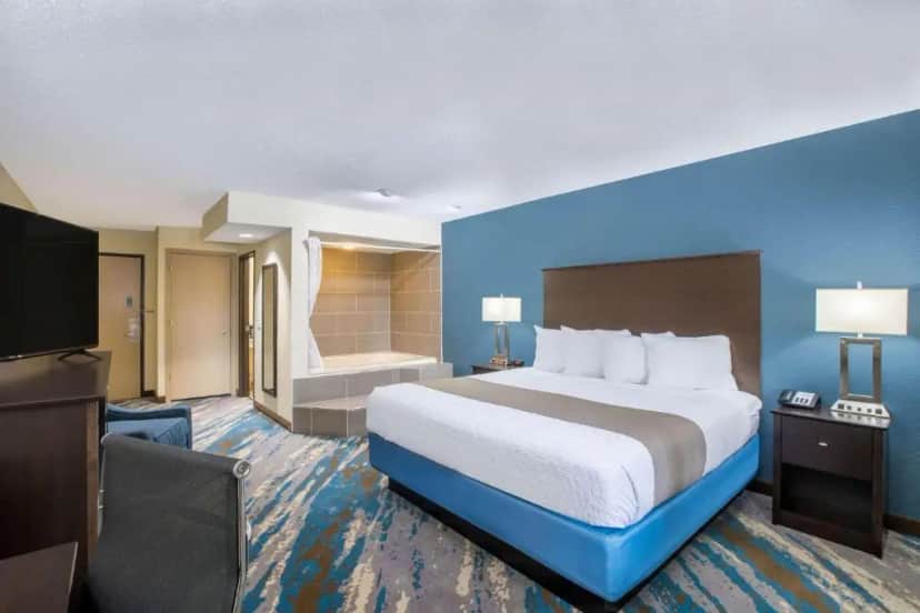 Private in-room jacuzzi in the King Suite - Non-Smoking at AmericInn by Wyndham Prairie du Chien