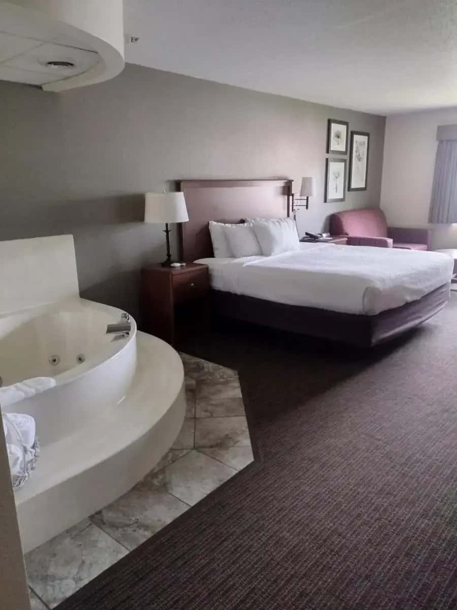 In-room hot tub at AmericInn by Wyndham Red Wing in Red Wing, MN