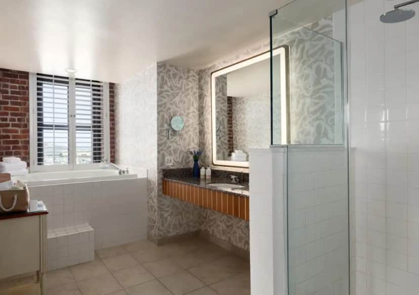 Private in-room jacuzzi tub in the One-Bedroom Suite - King Bed at Argonaut Hotel