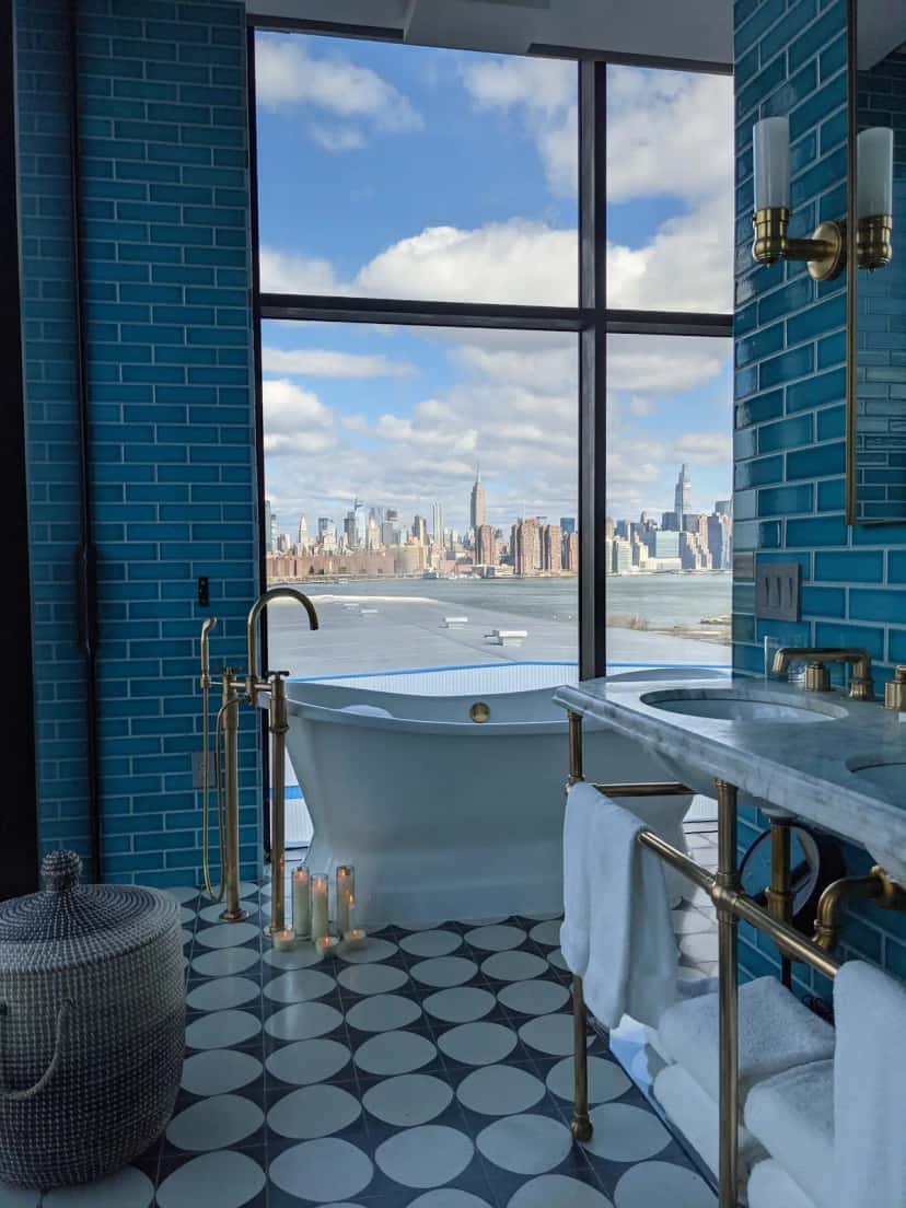 Deep soaking tub at Arlo Williamsburg in Brooklyn, NY