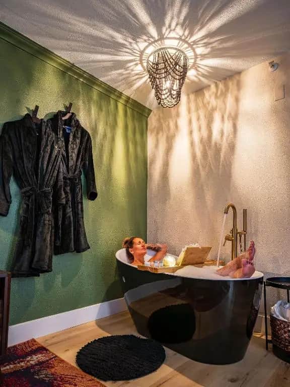 Private in-room jacuzzi tub in the King Suite with Soaking Tub and Patio - Non-Smoking at Arroyo Pinion Hotel, Ascend Hotel Collection