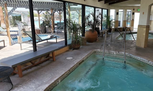 Shared indoor hot tub