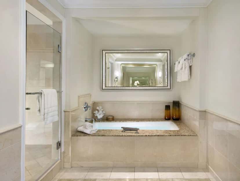 Deep soaking tub at Balboa Bay Resort in Newport Beach, CA