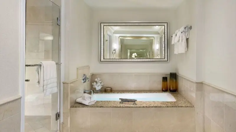 In-room hot tub at Balboa Bay Resort in Newport Beach, CA