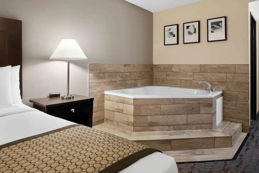 Private in-room jacuzzi at Baymont by Wyndham Belleville Airport Area