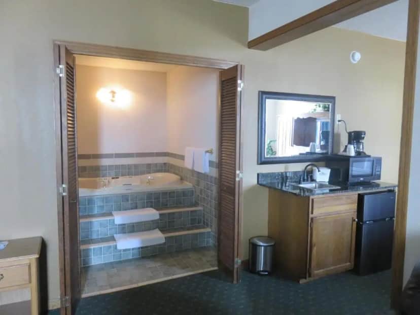 Private in-room jacuzzi in the Suite with Spa Bath at Baymont by Wyndham Fargo