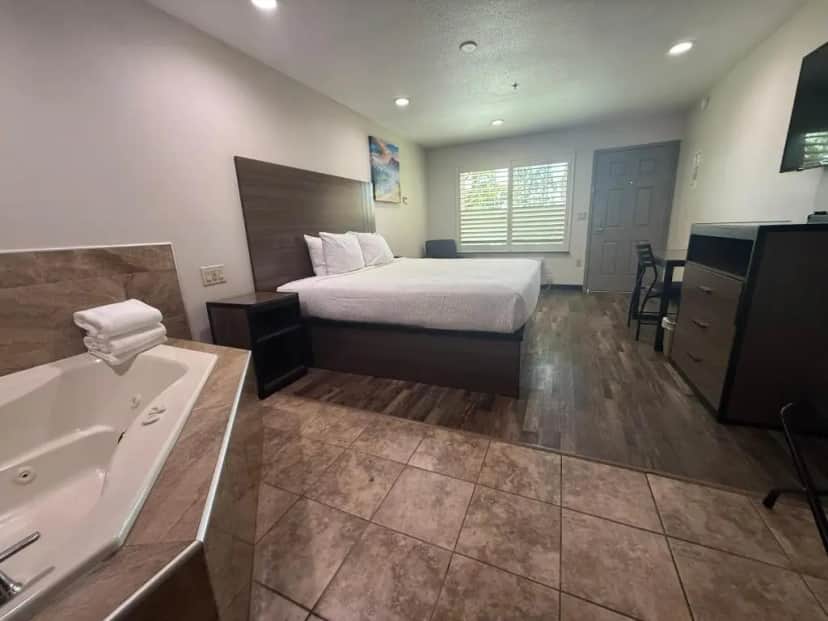 Private in-room jacuzzi tub in the King Suite - Non-Smoking at Baymont by Wyndham Manteca