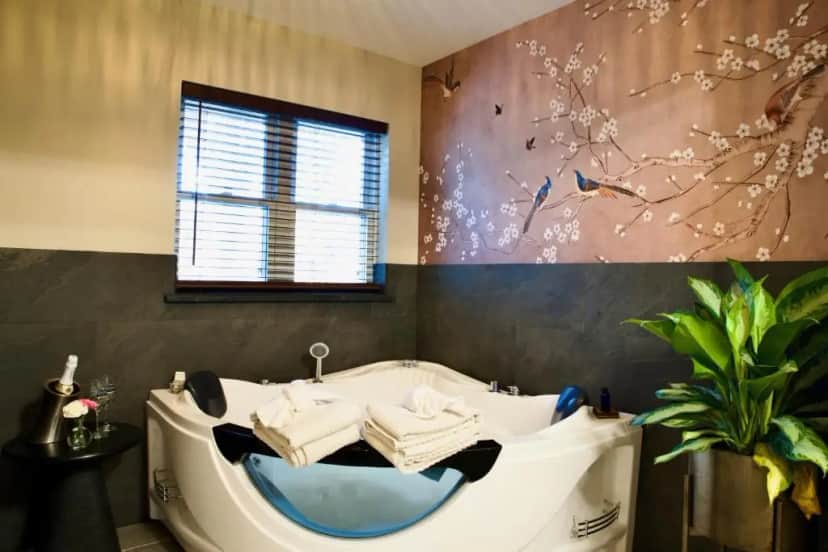 Private in-room jacuzzi tub in the Presidential Suite at Beaver Lake Cottages