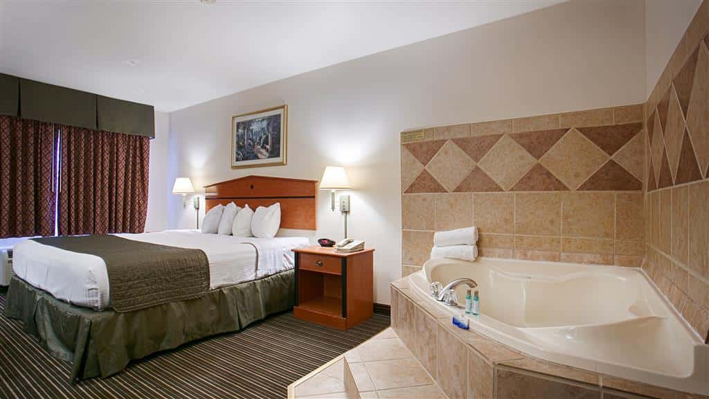 Private in-room jacuzzi tub at Best Western J. C. Inn