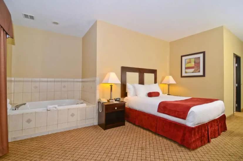 Private in-room jacuzzi tub in the Queen Room with Spa Bath - Non-Smoking at Best Western Macomb Inn