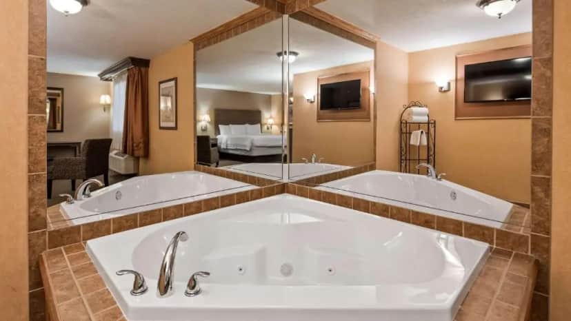 Private in-room jacuzzi in the King Suite with Whirlpool - Non-Smoking at Best Western Plus North Canton Inn & Suites