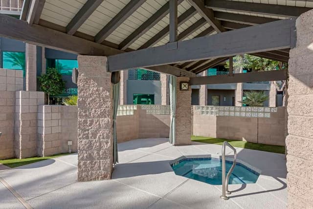 Shared outdoor hot tub