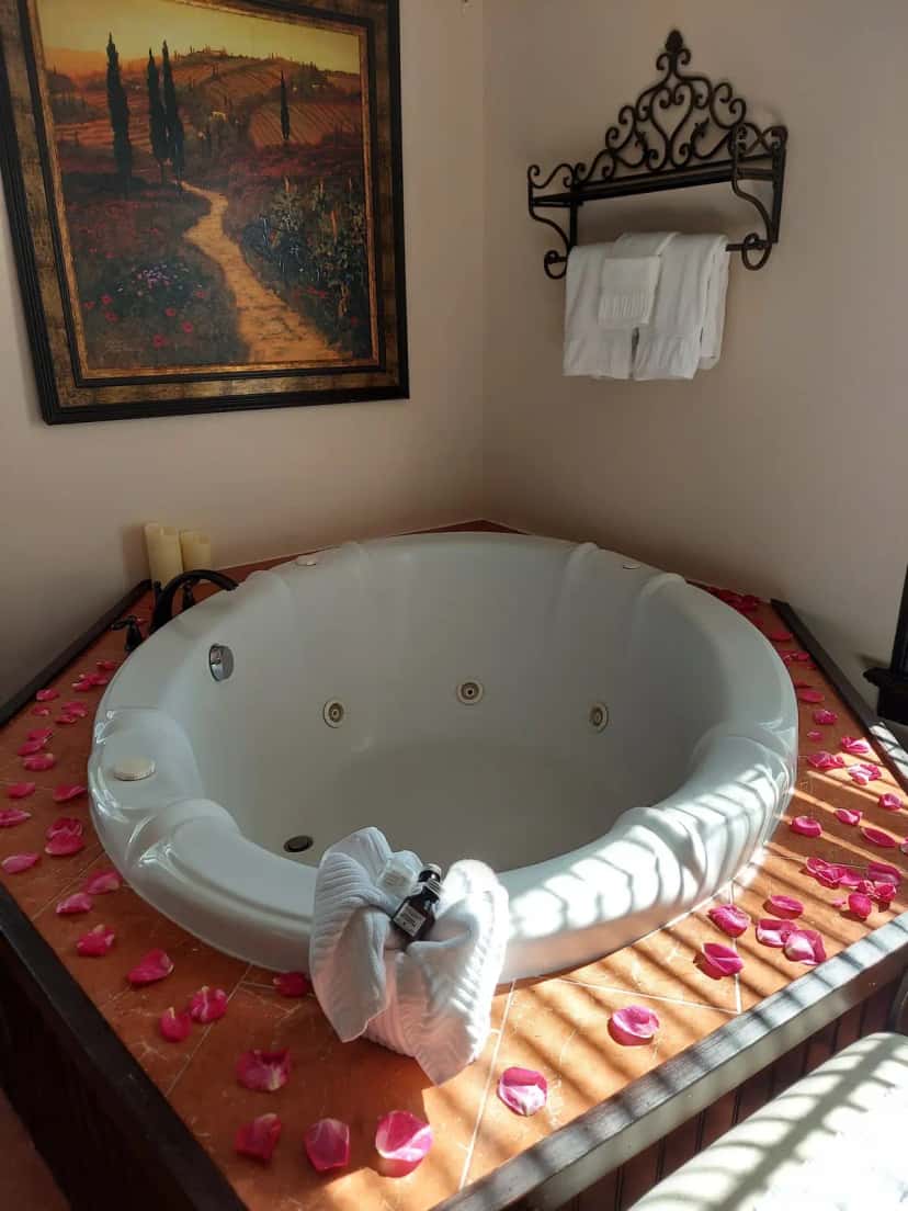 In-room hot tub at Biltmore Village Inn Bed & Breakfast in Asheville, NC