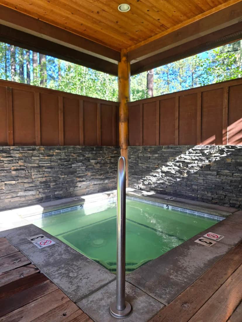 Shared indoor hot tub at Black Bear Lodge