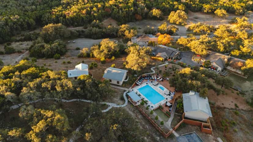 Shared outdoor hot tub at Blair House Inn in Wimberley, TX