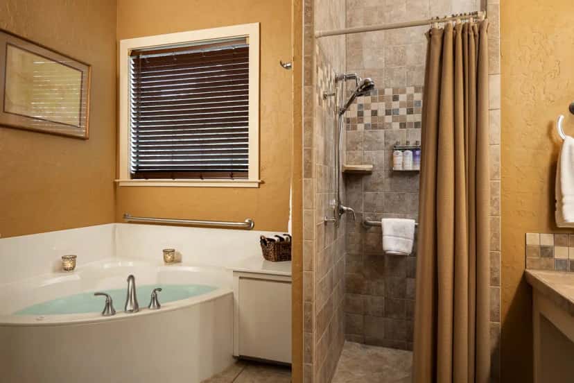 Shared outdoor hot tub at Blair House Inn in Wimberley, TX