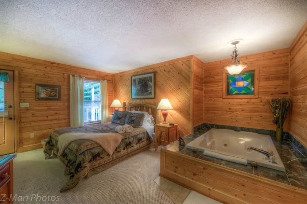 Private in-room jacuzzi tub in the Deluxe Cabin, 1 King Bed with Sofa bed, Non Smoking, Jetted Tub