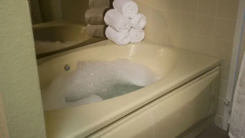 In-room hot tub at Boardwalk Resorts Atlantic Palace in Atlantic City, NJ