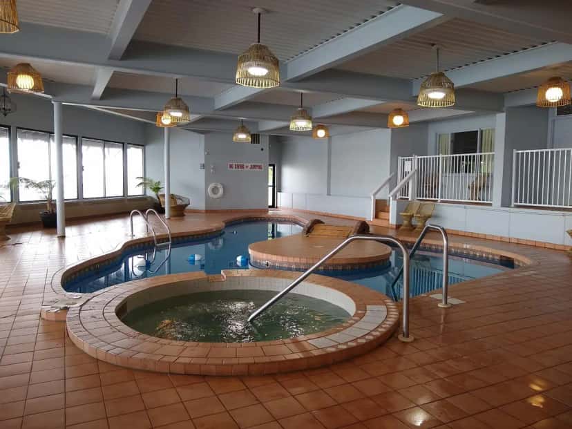 Shared indoor hot tub at Bonnie Castle Resort & Marina in Alexandria Bay, NY