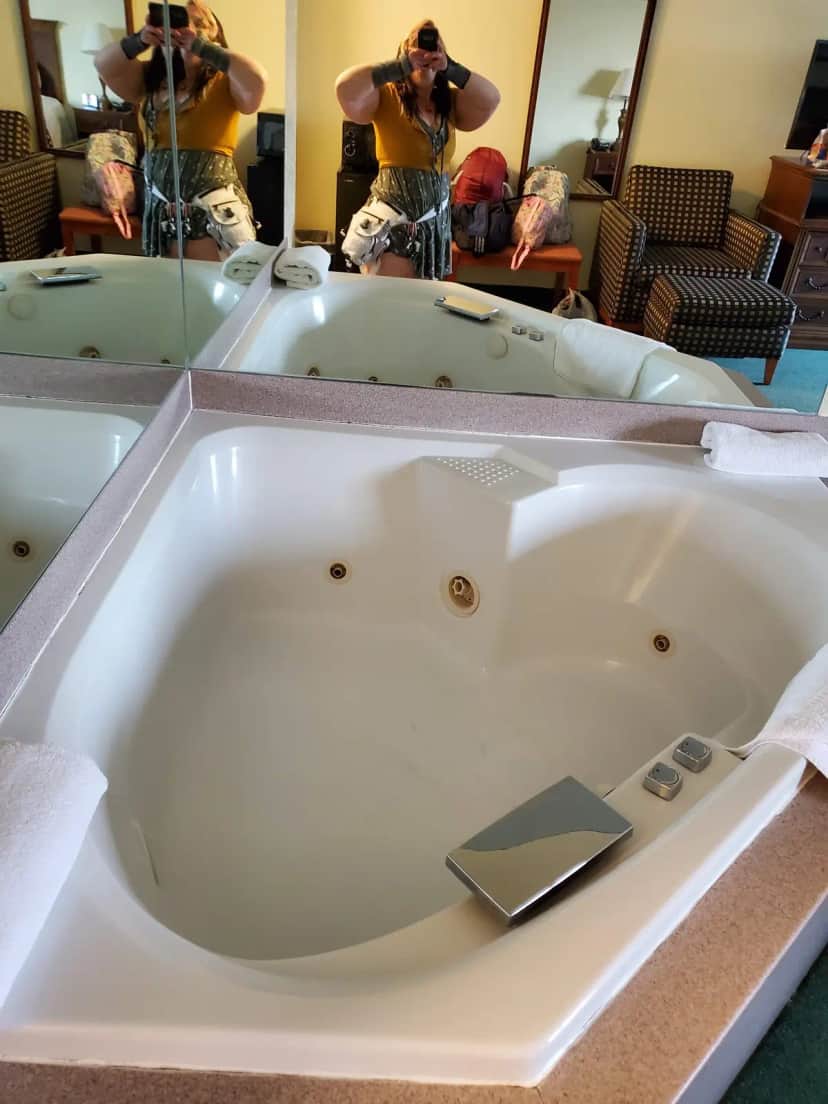 Private in-room jacuzzi tub at Branson Towers Hotel