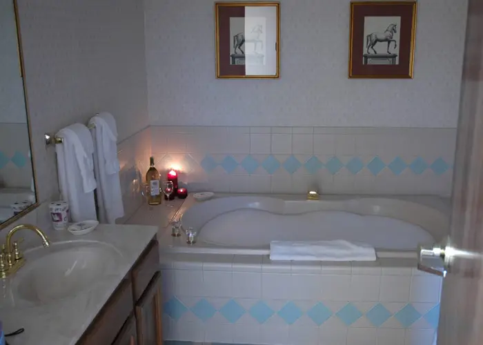 Private in-room jacuzzi tub at Bridges Guest Quarters