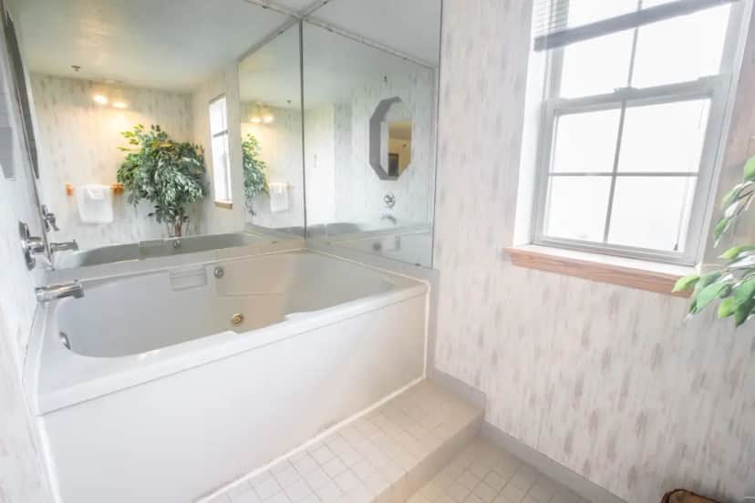Private in-room jacuzzi tub in the Suite, 1 King Bed, Non Smoking, Jetted Tub at Bridgeway Inn & Suites Portland Airport