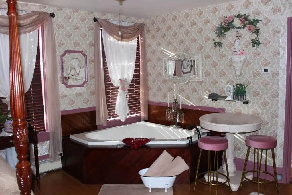 Private in-room jacuzzi tub in the Queen Room with Spa Bath at Carriage Stop Bed & Breakfast