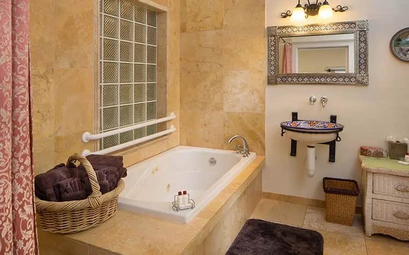 Private in-room jacuzzi at Casa Blanca Inn & Suites