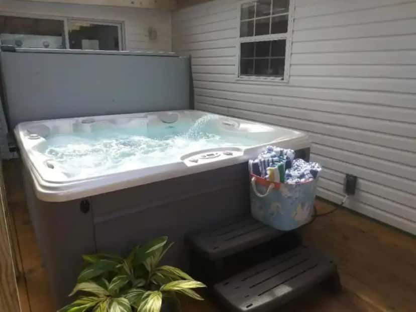 Private outdoor hot tub at Charming 4-Bedroom Family Haven in St Augustine, FL