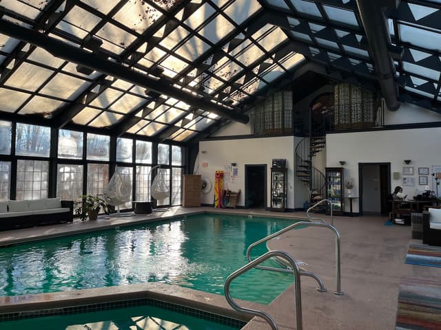 Shared indoor hot tub