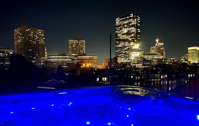 Shared outdoor hot tub