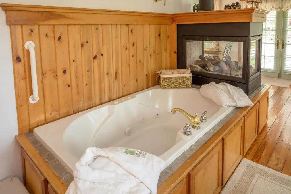 Private in-room jacuzzi tub in the Deluxe Room - Pet Friendly at Cloran Mansion Bed & Breakfast