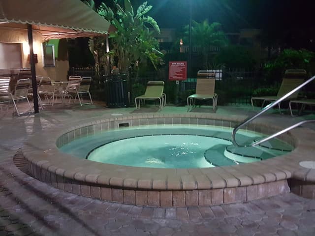 Shared outdoor hot tub