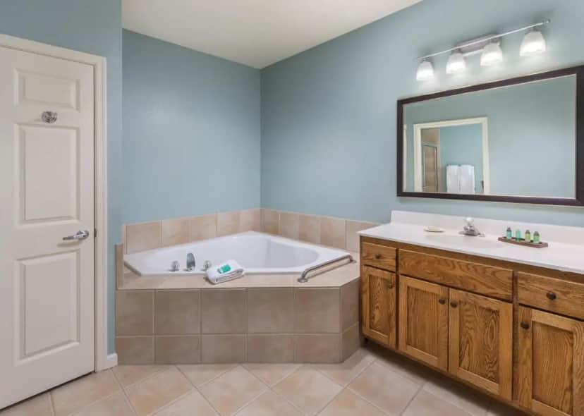 Private in-room jacuzzi tub in the Two-Bedroom Apartment at Club Wyndham Governor’s Green
