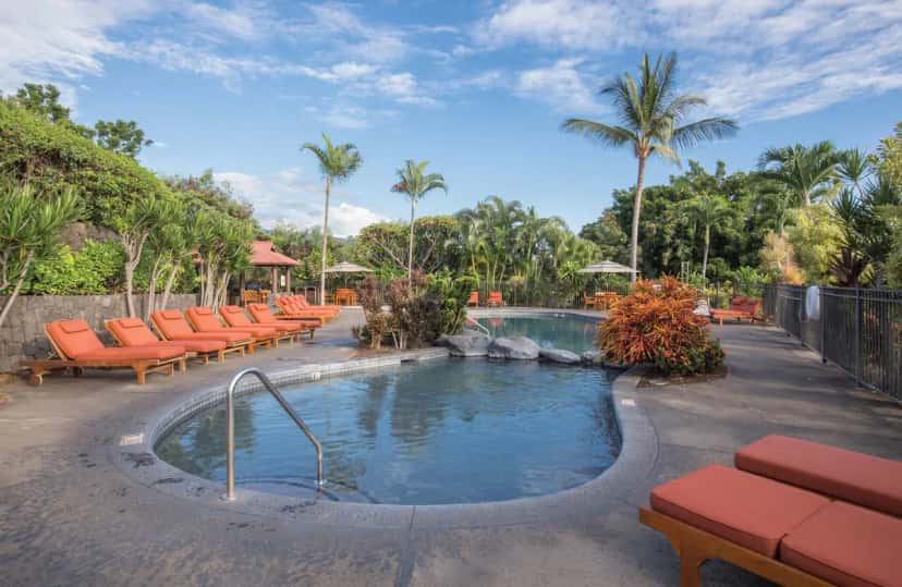Shared outdoor hot tub at Club Wyndham Kona in Kailua Kona, HI